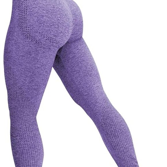 Seamless Leggings Smile Contour High Waist Workout Gym Yoga NWT Purple - Picture 1 of 10